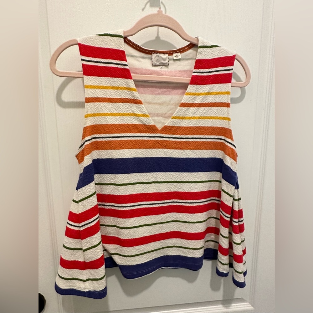 Anthropologie Striped Sleeveless Top - M